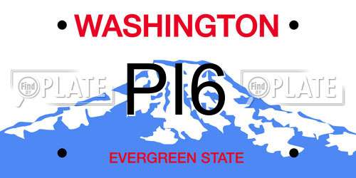 PI6 Washington License Plate