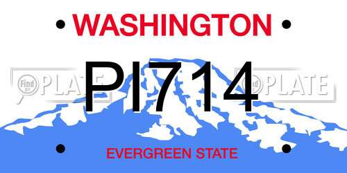 PI714 Washington License Plate