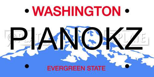 PIANOKZ Washington License Plate