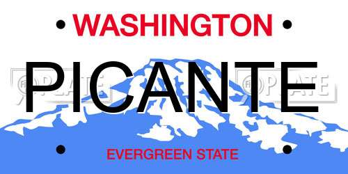 PICANTE Washington License Plate