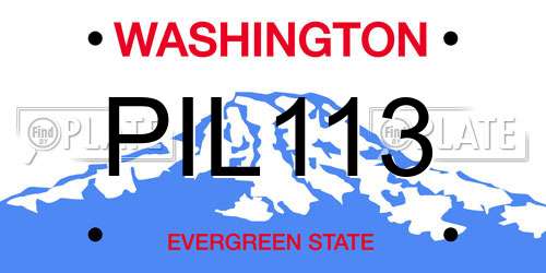PIL113 Washington License Plate