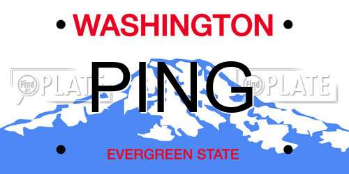 PING Washington License Plate