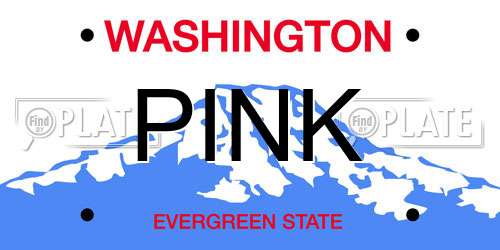 PINK Washington License Plate