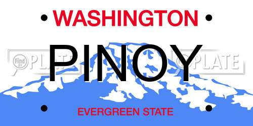PINOY Washington License Plate