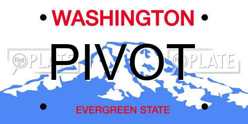 PIVOT Washington License Plate