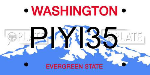 PIYI35 Washington License Plate