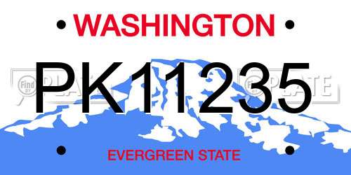 PK11235 Washington License Plate