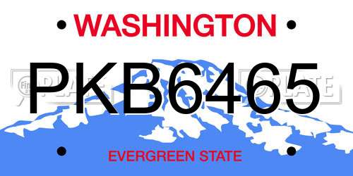PKB6465 Washington License Plate
