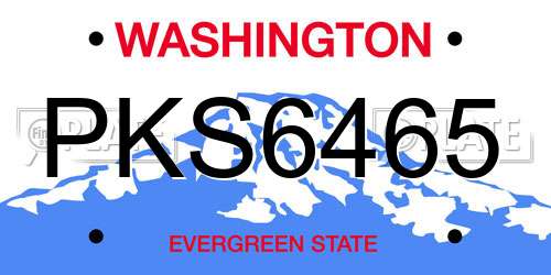 PKS6465 Washington License Plate