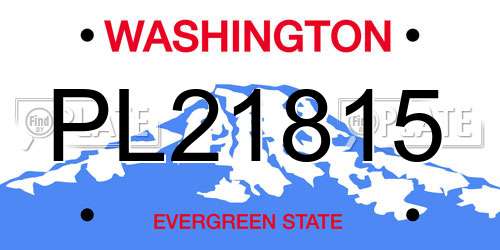 PL21815 Washington License Plate