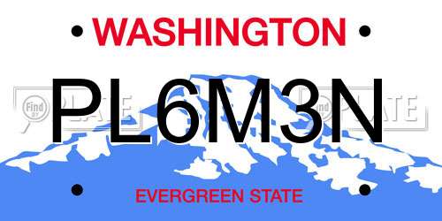 PL6M3N Washington License Plate