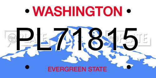 PL71815 Washington License Plate