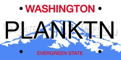 PLANKTN Washington License Plate