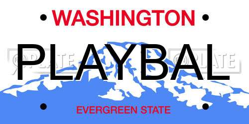 PLAYBAL Washington License Plate