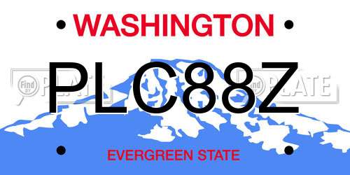 PLC88Z Washington License Plate