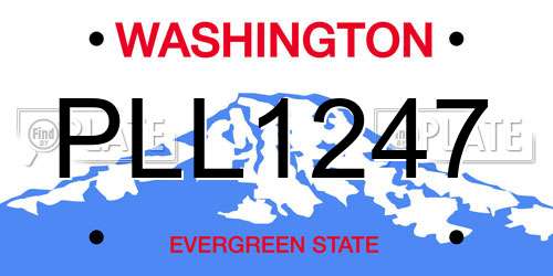 PLL1247 Washington License Plate