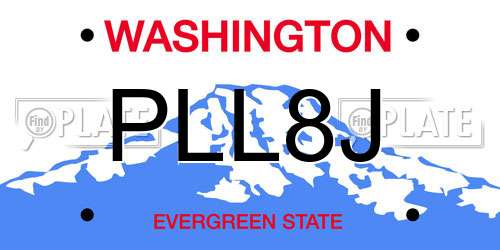 PLL8J Washington License Plate