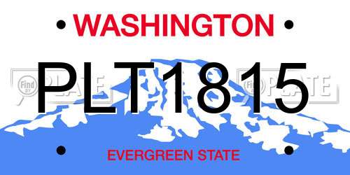 PLT1815 Washington License Plate