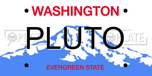 PLUTO Washington License Plate