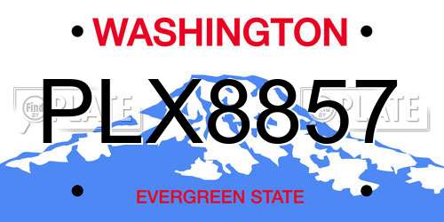 PLX8857 Washington License Plate