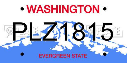 PLZ1815 Washington License Plate