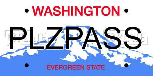 PLZPASS Washington License Plate