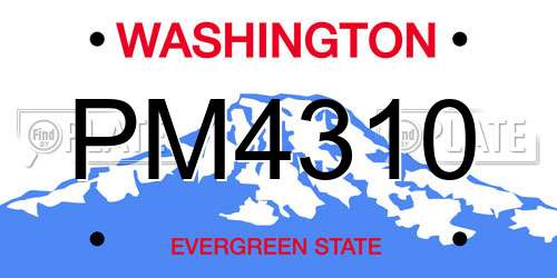 PM4310 Washington License Plate