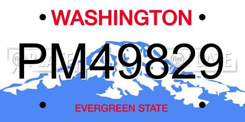 PM49829 Washington License Plate