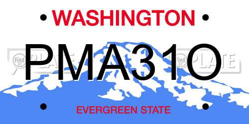 PMA31O Washington License Plate