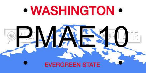 PMAE10 Washington License Plate