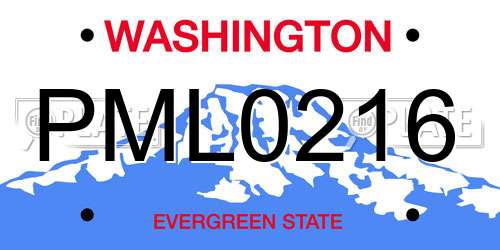 PML0216 Washington License Plate