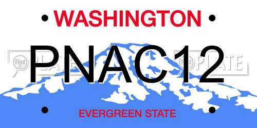 PNAC12 Washington License Plate