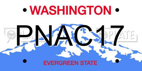 PNAC17 Washington License Plate