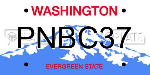 PNBC37 Washington License Plate