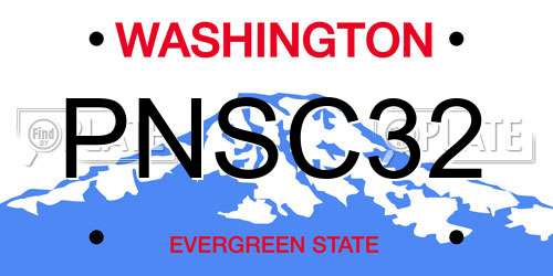 PNSC32 Washington License Plate