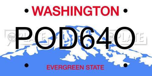 POD64O Washington License Plate