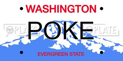 POKE Washington License Plate