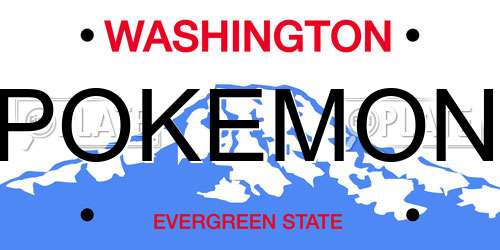 POKEMON Washington License Plate