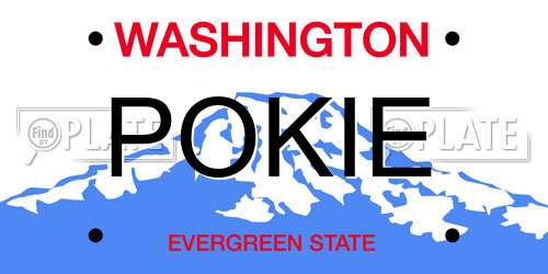 POKIE Washington License Plate