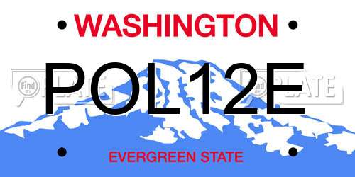 POL12E Washington License Plate