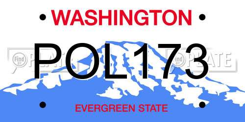 POL173 Washington License Plate