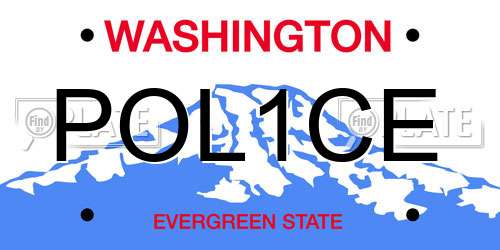 POL1CE Washington License Plate