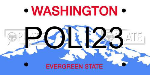 POLI23 Washington License Plate