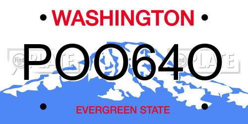 POO64O Washington License Plate