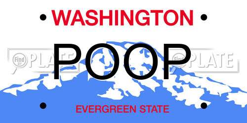 POOP Washington License Plate