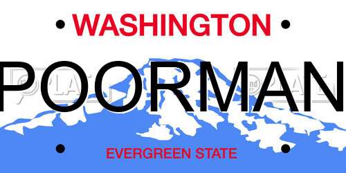POORMAN Washington License Plate