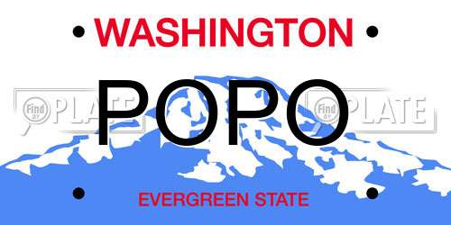 POPO Washington License Plate