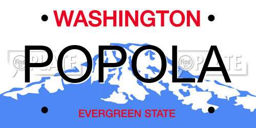 POPOLA Washington License Plate