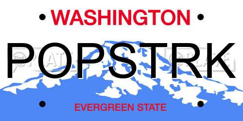 POPSTRK Washington License Plate