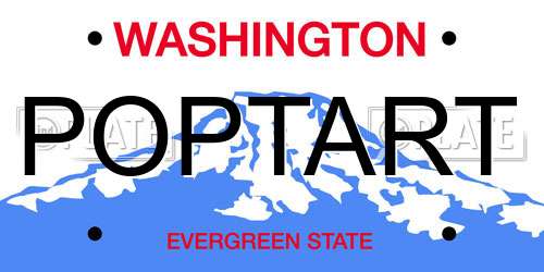 POPTART Washington License Plate